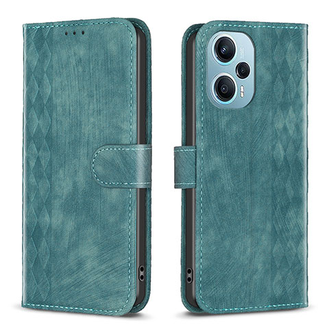 Coque Portefeuille Livre Cuir Etui Clapet B21F pour Xiaomi Poco F5 5G Vert