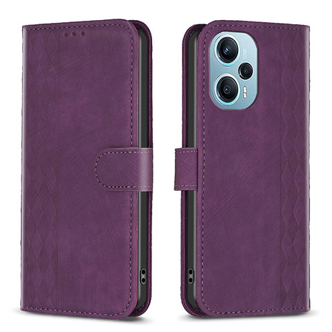 Coque Portefeuille Livre Cuir Etui Clapet B21F pour Xiaomi Poco F5 5G Violet