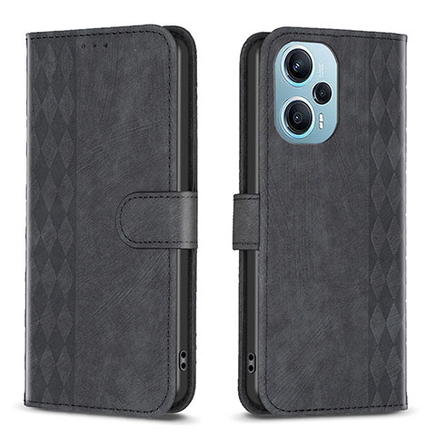 Coque Portefeuille Livre Cuir Etui Clapet B21F pour Xiaomi Redmi Note 12 Turbo 5G Noir