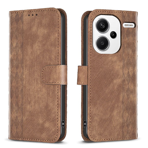 Coque Portefeuille Livre Cuir Etui Clapet B21F pour Xiaomi Redmi Note 13 Pro+ Plus 5G Marron