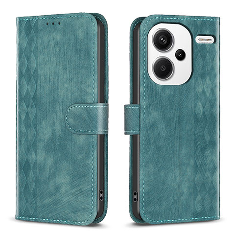 Coque Portefeuille Livre Cuir Etui Clapet B21F pour Xiaomi Redmi Note 13 Pro+ Plus 5G Vert