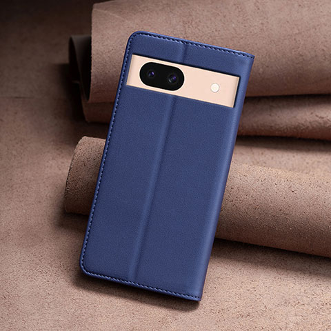 Coque Portefeuille Livre Cuir Etui Clapet B22F pour Google Pixel 8a 5G Bleu