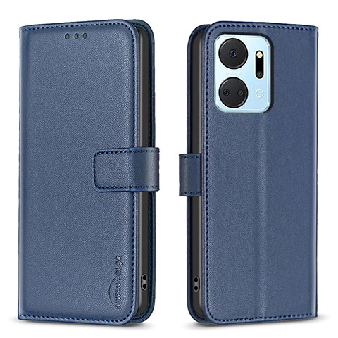 Coque Portefeuille Livre Cuir Etui Clapet B22F pour Huawei Honor X7a Bleu