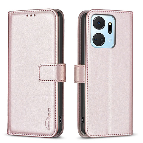 Coque Portefeuille Livre Cuir Etui Clapet B22F pour Huawei Honor X7a Or Rose