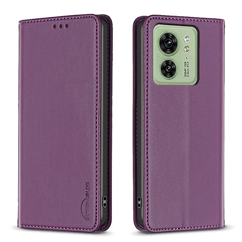 Coque Portefeuille Livre Cuir Etui Clapet B22F pour Motorola Moto Edge (2023) 5G Violet