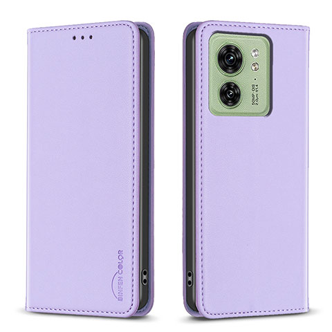 Coque Portefeuille Livre Cuir Etui Clapet B22F pour Motorola Moto Edge 40 5G Violet Clair