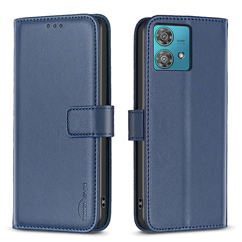 Coque Portefeuille Livre Cuir Etui Clapet B22F pour Motorola Moto Edge 40 Neo 5G Bleu