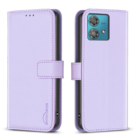 Coque Portefeuille Livre Cuir Etui Clapet B22F pour Motorola Moto Edge 40 Neo 5G Violet Clair