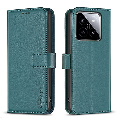 Coque Portefeuille Livre Cuir Etui Clapet B22F pour Xiaomi Mi 14 5G Vert