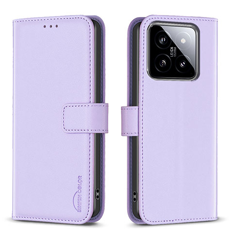 Coque Portefeuille Livre Cuir Etui Clapet B22F pour Xiaomi Mi 14 5G Violet Clair