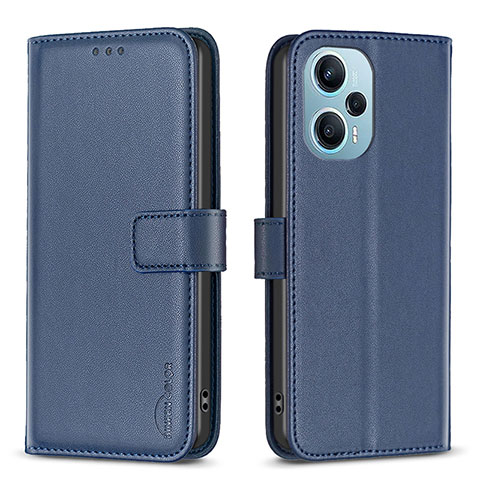 Coque Portefeuille Livre Cuir Etui Clapet B22F pour Xiaomi Poco F5 5G Bleu