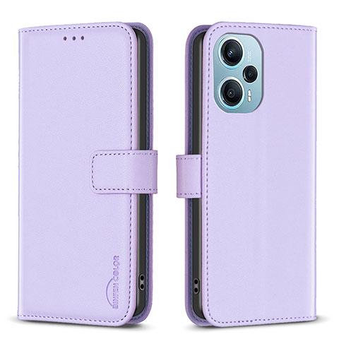 Coque Portefeuille Livre Cuir Etui Clapet B22F pour Xiaomi Poco F5 5G Violet Clair