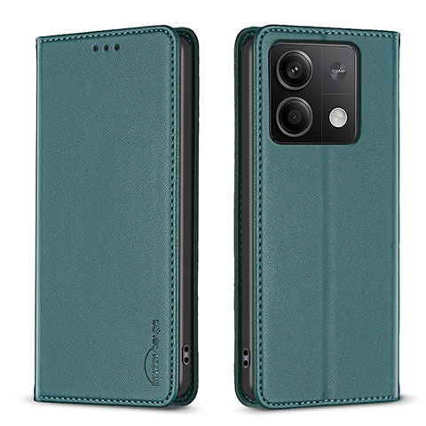 Coque Portefeuille Livre Cuir Etui Clapet B22F pour Xiaomi Redmi Note 13 5G Vert