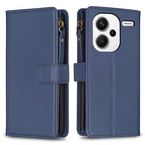 Coque Portefeuille Livre Cuir Etui Clapet B22F pour Xiaomi Redmi Note 13 Pro+ Plus 5G Bleu