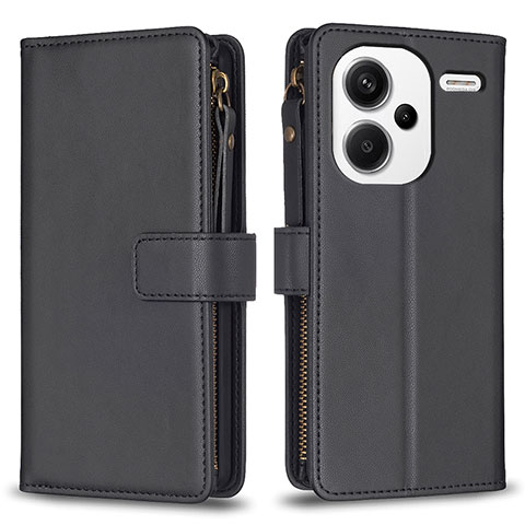 Coque Portefeuille Livre Cuir Etui Clapet B22F pour Xiaomi Redmi Note 13 Pro+ Plus 5G Noir