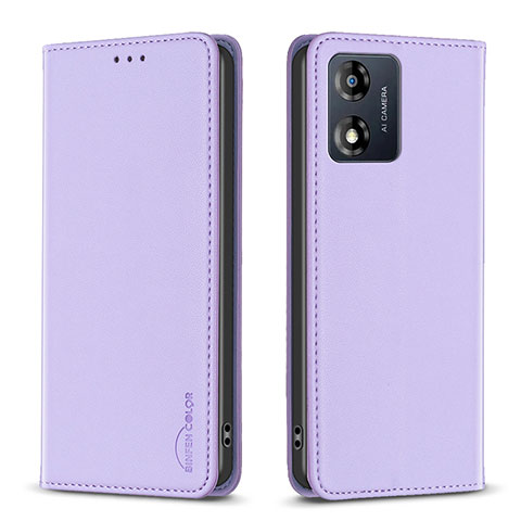 Coque Portefeuille Livre Cuir Etui Clapet B23F pour Motorola Moto E13 Violet Clair