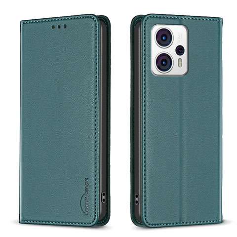 Coque Portefeuille Livre Cuir Etui Clapet B23F pour Motorola Moto G13 Vert