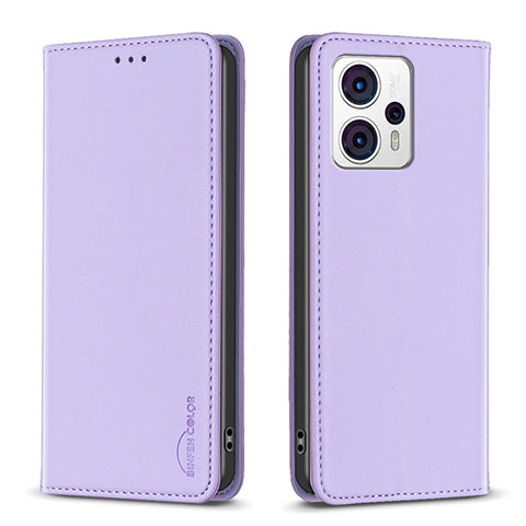 Coque Portefeuille Livre Cuir Etui Clapet B23F pour Motorola Moto G23 Violet Clair