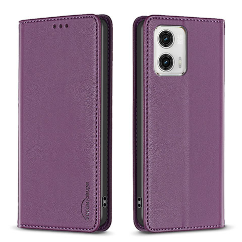 Coque Portefeuille Livre Cuir Etui Clapet B23F pour Motorola Moto G73 5G Violet
