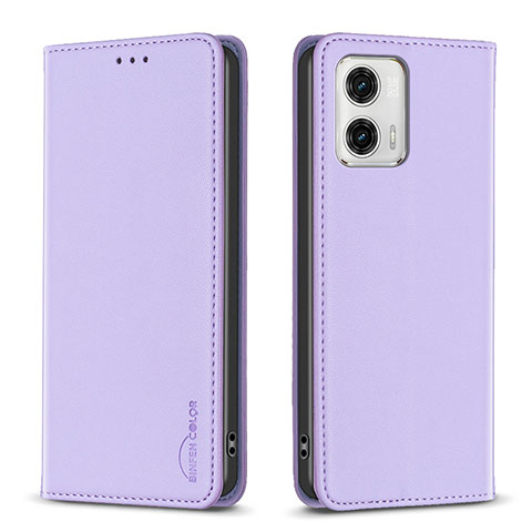 Coque Portefeuille Livre Cuir Etui Clapet B23F pour Motorola Moto G73 5G Violet Clair