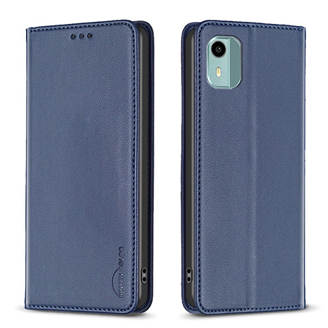 Coque Portefeuille Livre Cuir Etui Clapet B23F pour Nokia C12 Pro Bleu