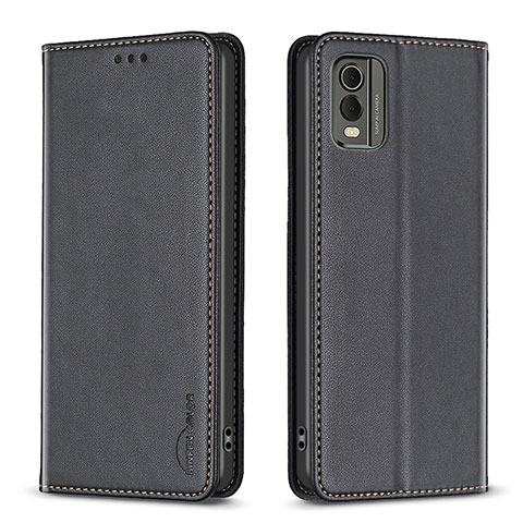 Coque Portefeuille Livre Cuir Etui Clapet B23F pour Nokia C210 Noir