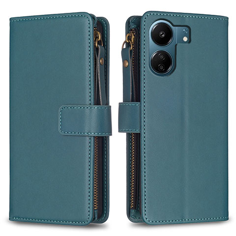 Coque Portefeuille Livre Cuir Etui Clapet B23F pour Xiaomi Poco C65 Vert