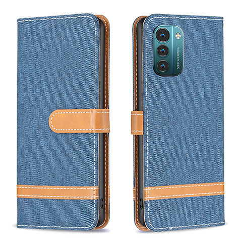 Coque Portefeuille Livre Cuir Etui Clapet B24F pour Nokia G11 Bleu Ciel