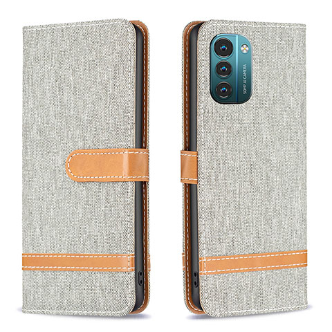 Coque Portefeuille Livre Cuir Etui Clapet B24F pour Nokia G11 Gris