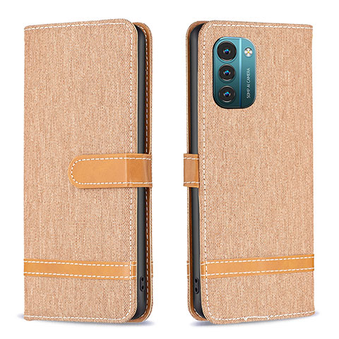 Coque Portefeuille Livre Cuir Etui Clapet B24F pour Nokia G11 Or