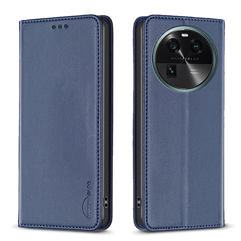 Coque Portefeuille Livre Cuir Etui Clapet B24F pour Oppo Find X6 5G Bleu