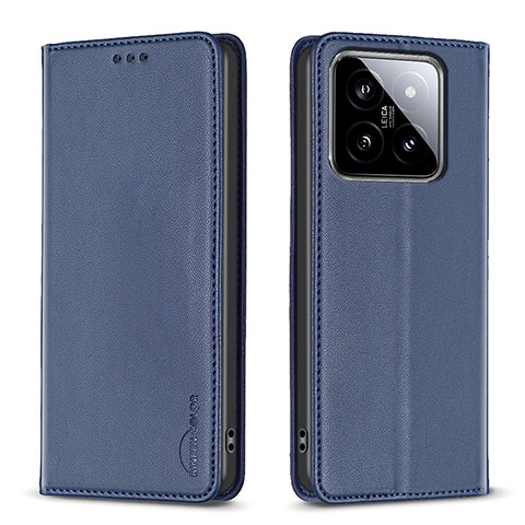 Coque Portefeuille Livre Cuir Etui Clapet B24F pour Xiaomi Mi 14 5G Bleu