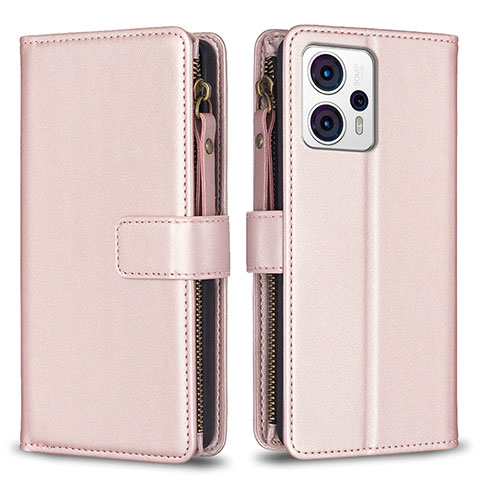 Coque Portefeuille Livre Cuir Etui Clapet B25F pour Motorola Moto G13 Or Rose