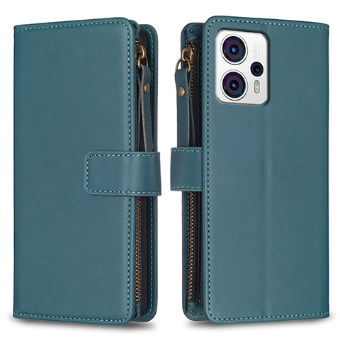 Coque Portefeuille Livre Cuir Etui Clapet B25F pour Motorola Moto G23 Vert