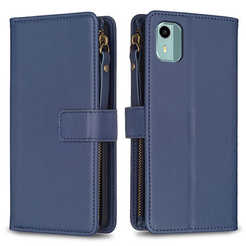 Coque Portefeuille Livre Cuir Etui Clapet B25F pour Nokia C12 Bleu