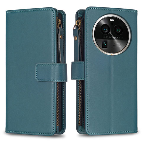 Coque Portefeuille Livre Cuir Etui Clapet B25F pour Oppo Find X6 Pro 5G Vert