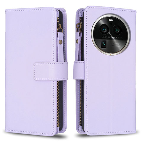 Coque Portefeuille Livre Cuir Etui Clapet B25F pour Oppo Find X6 Pro 5G Violet Clair