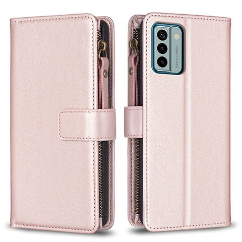 Coque Portefeuille Livre Cuir Etui Clapet B26F pour Nokia G22 Or Rose