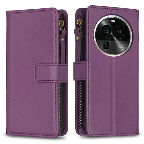 Coque Portefeuille Livre Cuir Etui Clapet B26F pour Oppo Find X6 5G Violet