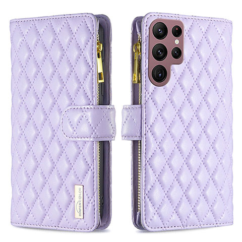 Coque Portefeuille Livre Cuir Etui Clapet BF1 pour Samsung Galaxy S22 Ultra 5G Violet