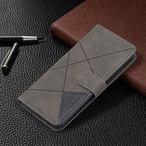 Coque Portefeuille Livre Cuir Etui Clapet BF2 pour Xiaomi Redmi Note 10 Pro 4G Gris