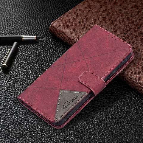 Coque Portefeuille Livre Cuir Etui Clapet BF2 pour Xiaomi Redmi Note 10 Pro 4G Rouge