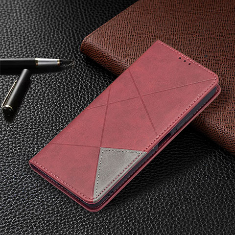 Coque Portefeuille Livre Cuir Etui Clapet BF5 pour Xiaomi Redmi Note 10 Pro 4G Rouge