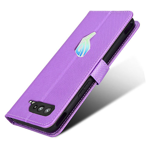 Coque Portefeuille Livre Cuir Etui Clapet BY1 pour Asus ROG Phone 5s Violet