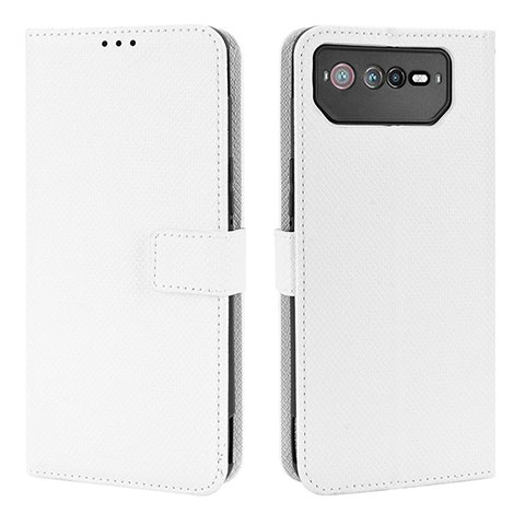 Coque Portefeuille Livre Cuir Etui Clapet BY1 pour Asus ROG Phone 6 Blanc