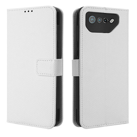 Coque Portefeuille Livre Cuir Etui Clapet BY1 pour Asus ROG Phone 7 Blanc