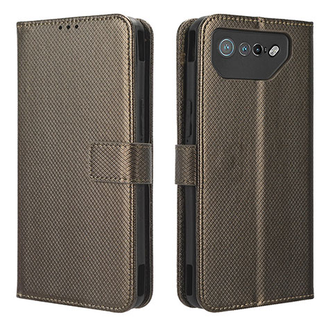 Coque Portefeuille Livre Cuir Etui Clapet BY1 pour Asus ROG Phone 7 Pro Marron