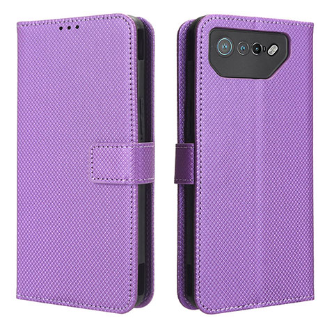 Coque Portefeuille Livre Cuir Etui Clapet BY1 pour Asus ROG Phone 7 Ultimate Violet