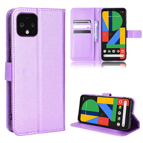 Coque Portefeuille Livre Cuir Etui Clapet BY1 pour Google Pixel 4 XL Violet