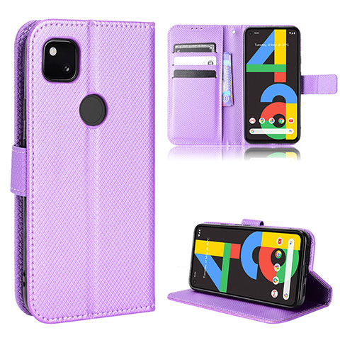 Coque Portefeuille Livre Cuir Etui Clapet BY1 pour Google Pixel 4a Violet